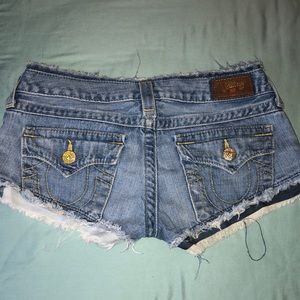 Authentic True Religion Cut Off Denim Shorts